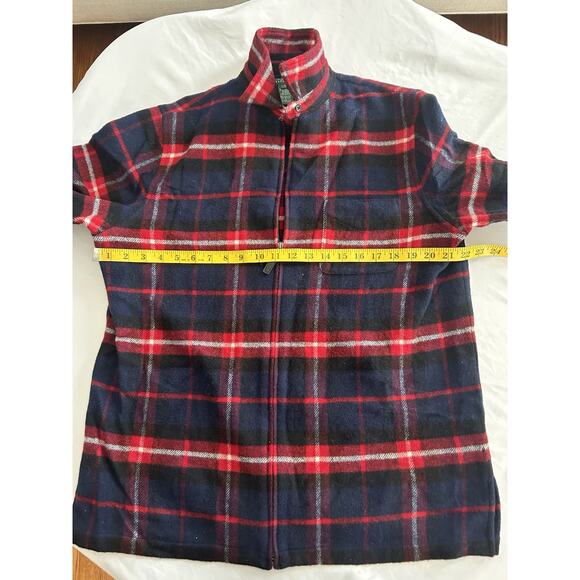 Lauren Ralph Lauren Wool Plaid Full Zip Mock Neck Jacket Womens Size Large Red - Picture 5 of 8
